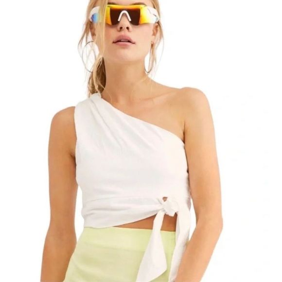 Banana Republic NWT One Shoulder White Blouse Size XL, MSRP $55 - Picture 1 of 11